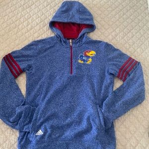 Adidas KU Jayhawks boys youth 1/4 zip hoodie